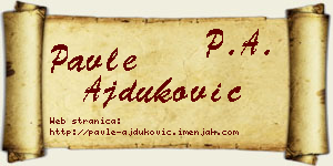Pavle Ajduković vizit kartica